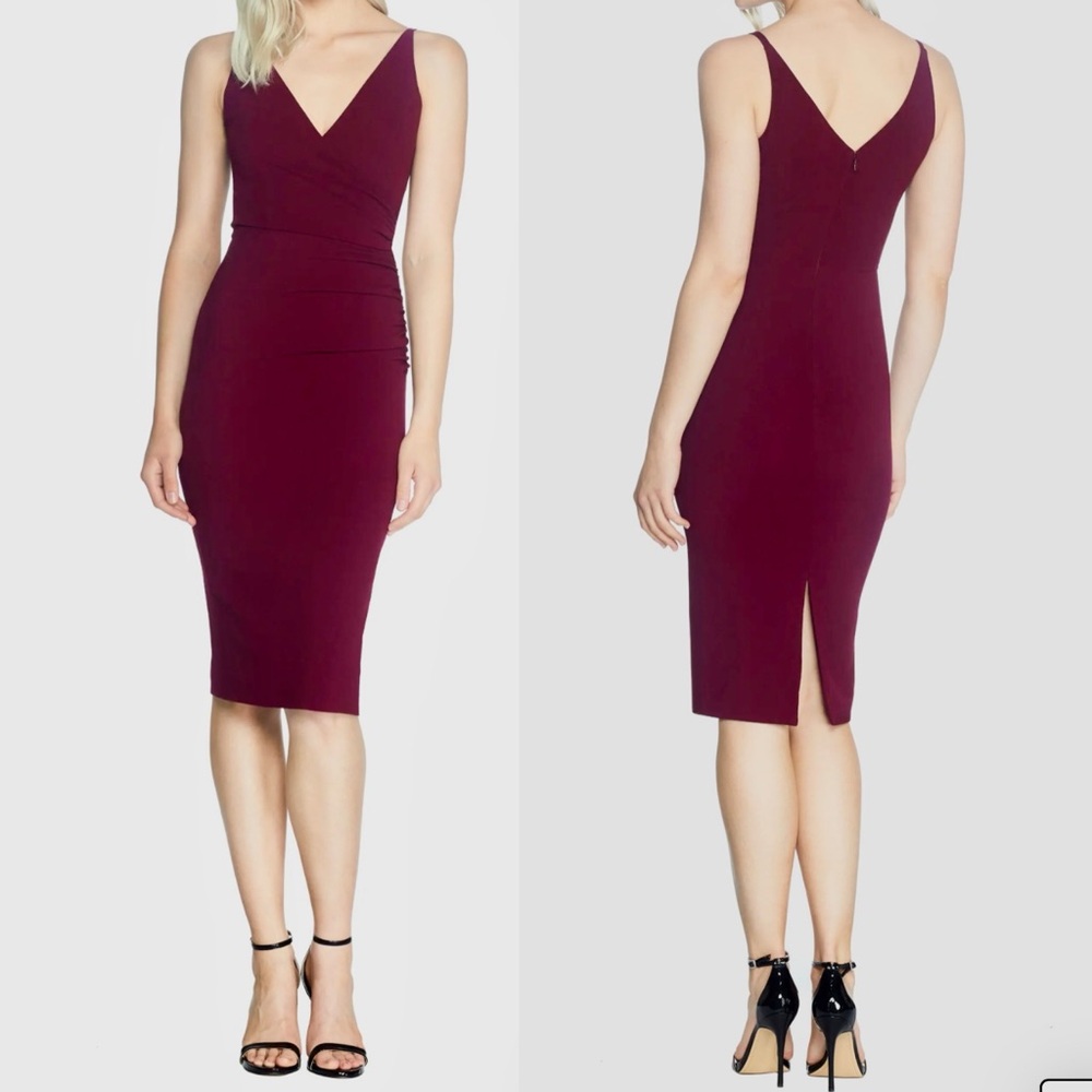 Dress the Population Burgundy Sleeveless Dress